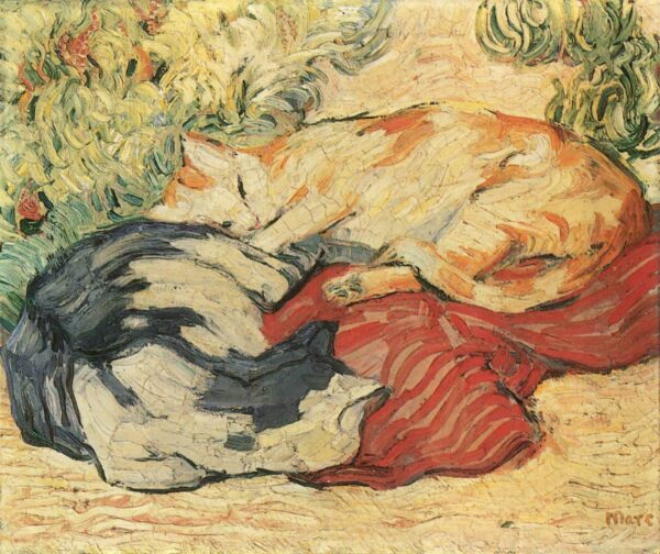 Chats sur le chiffon rouge – Franz Marc Franz Marc 85x75