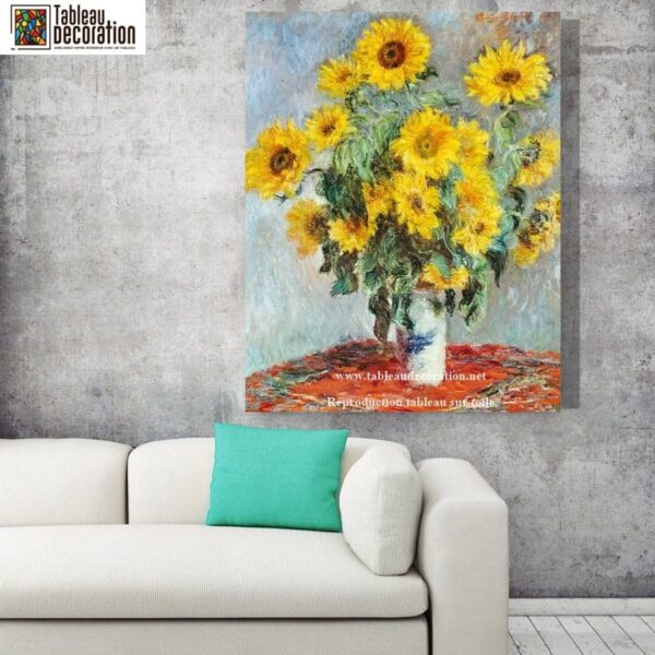 Bouquet de tournesols – Claude Monet tableau fleur Claude Monet 70x85 3