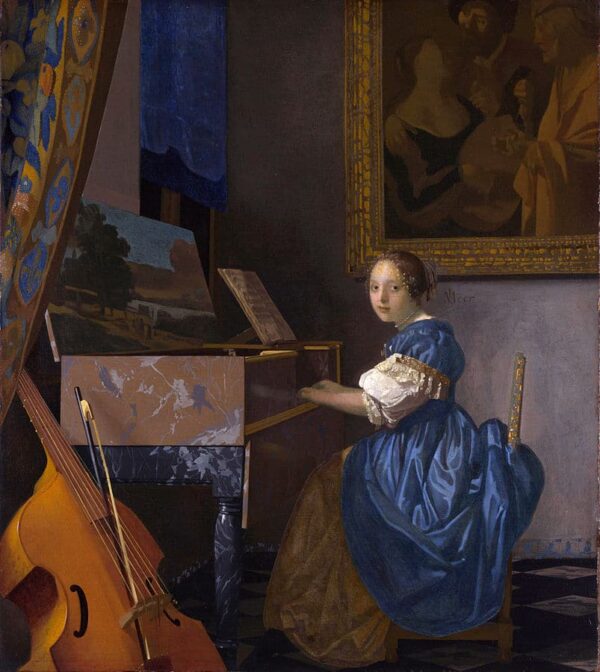 Jeune femme jouant du virginal – Johannes Vermeer Johannes Vermeer 70x70