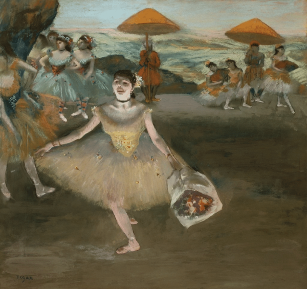 Danseuse au bouquet, saluant sur la scène – Edgar Degas Edgar Degas 70x70