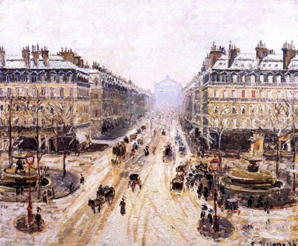 Avenue de l’Opéra – Effet de la neige – Camille Pissarro Camille Pissarro 85x75