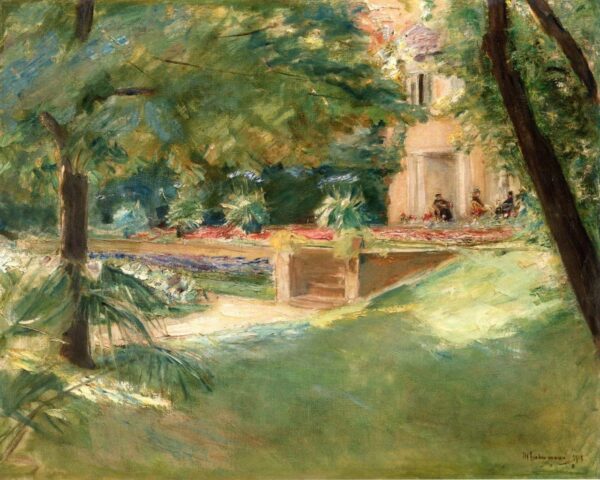 Terrasse surplombant le jardin des fleurs à wannsee – Max Liebermann Max Liebermann 85x75