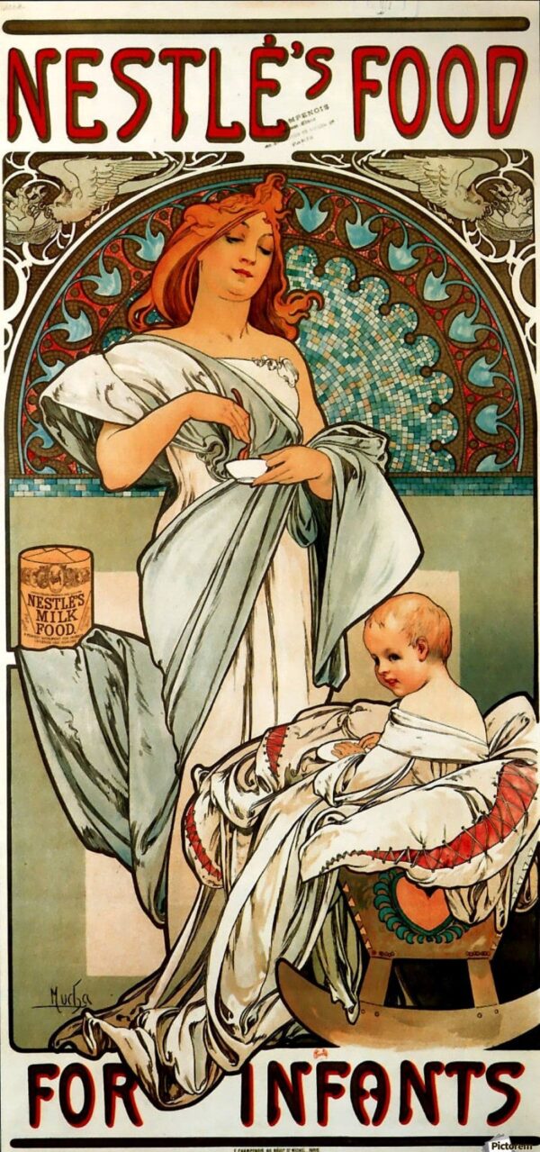 Les aliments pour nourrissons de Nestlé – Mucha Alphonse Mucha 140x70