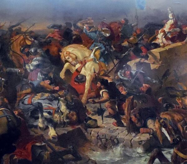 La bataille de Taillebourg, 21 juillet 1242 – Eugène Delacroix Eugène Delacroix 70x70