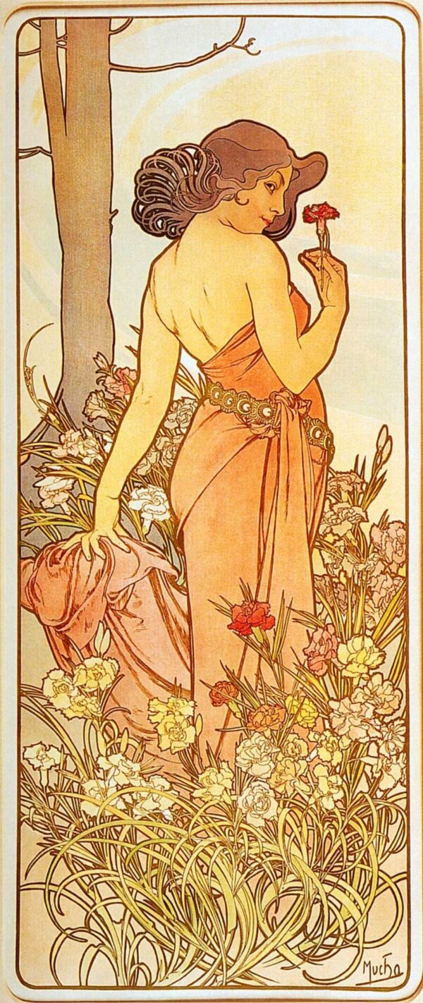 l’oeillet – Mucha Alphonse Mucha 70x160