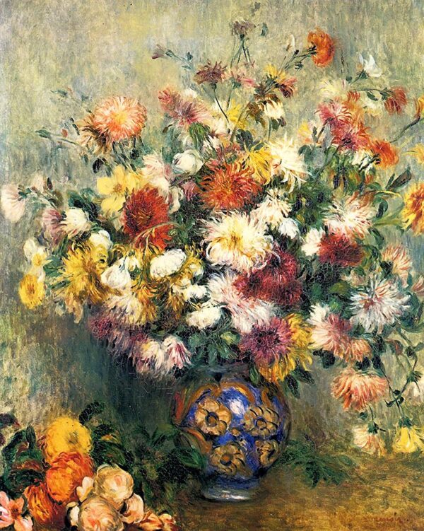 Vase de chrysanthèmes 1880 – Pierre-Auguste Renoir Pierre-Auguste Renoir 70x85