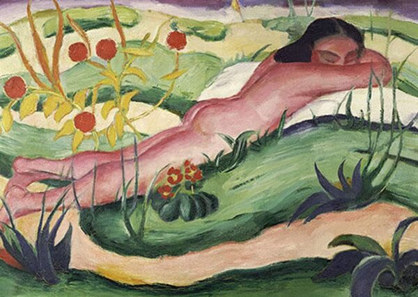 Nu couché dans les fleurs – Franz Marc Franz Marc 105x70