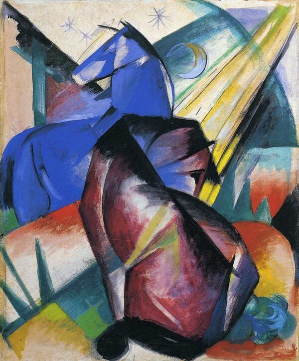 Deux chevaux, rouge et bleu – Franz Marc Franz Marc 70x85