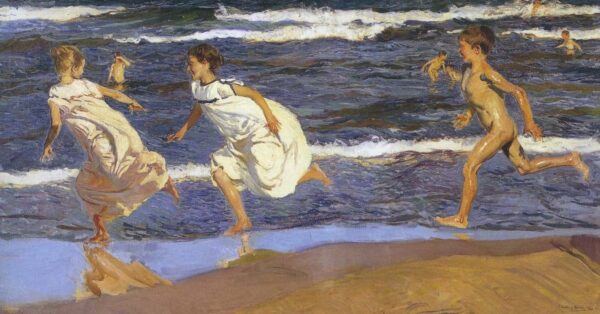 Courir le long de la plage – Sorolla Joaquín Sorolla 140x70