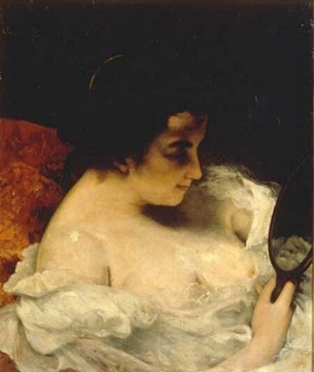 La femme se regardant dans le petit miroir – Gustave Courbet Gustave Courbet