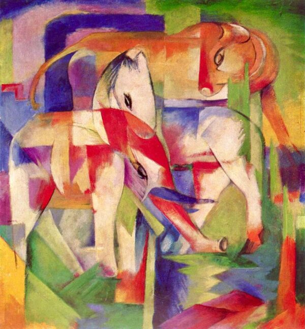 Éléphant, cheval, vache – Franz Marc Franz Marc 70x70