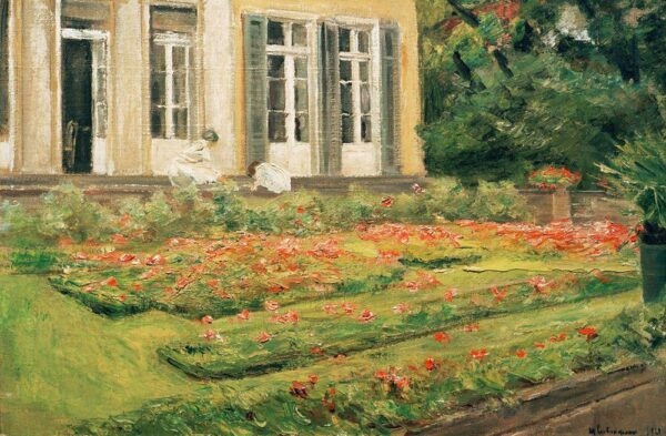 La terrasse de fleurs dans le jardin de Wannsee après nord-ouest – Max Liebermann Max Liebermann 105x70