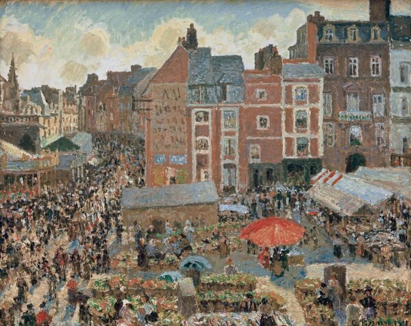 Foire à Dieppe, Le soleil, Après-midi – Camille Pissarro Camille Pissarro 85x75