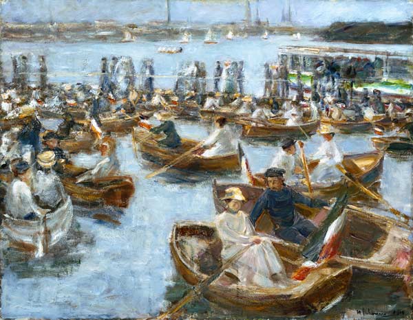 Soir dans les barques au bord de l’eau – Max Liebermann Max Liebermann 85x75