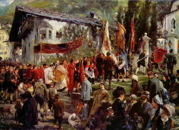 Procession du Corpus Christi à Hofgastein – Adolph von Menzel Adolph von Menzel 105x70