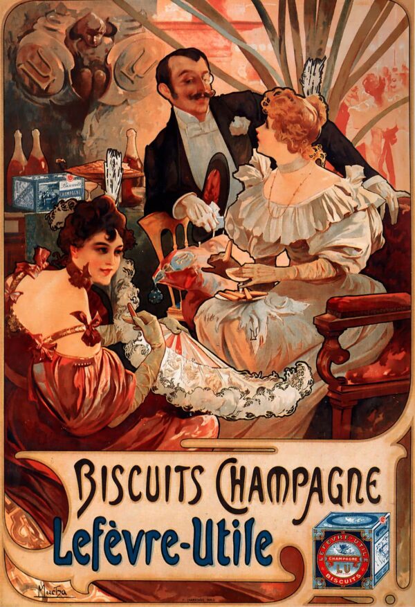 Biscuits Champagne Lefèvre Utile – Mucha Alphonse Mucha 70x105