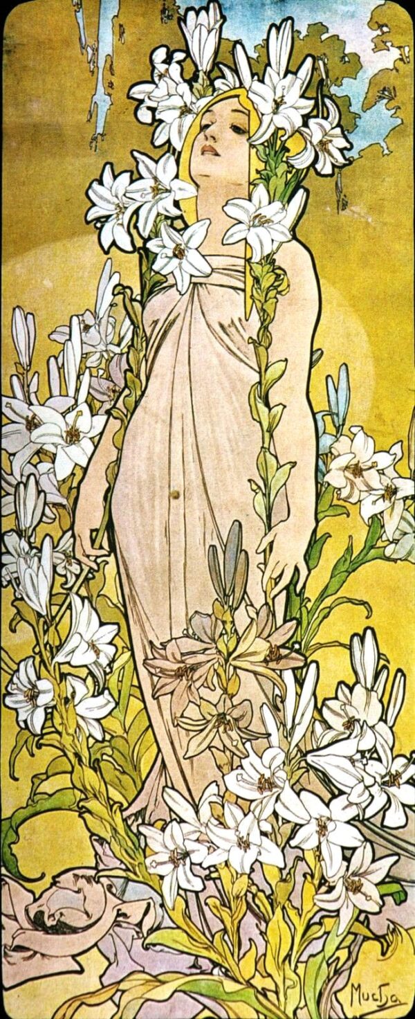 La fleur : Lys – Mucha Alphonse Mucha 70x160