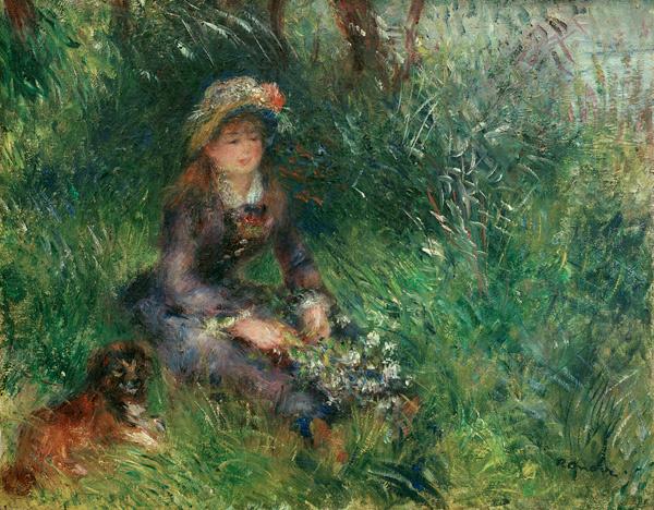 Aline Charigot avec un chien – Pierre-Auguste Renoir Pierre-Auguste Renoir 85x75