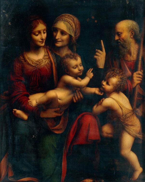 Sainte Anne, la Vierge, l’Enfant Jésus et saint Jean-Baptiste enfant – Léonard de Vinci Léonard de Vinci 70x85