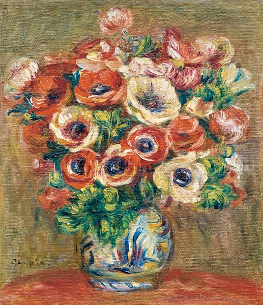 Anémones dans un vase – Pierre-Auguste Renoir Pierre-Auguste Renoir 70x85