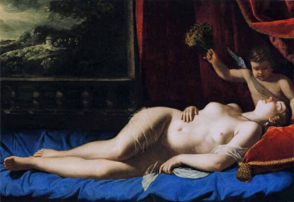 Vénus et Cupidon (Vénus endormi) – Artemisia Gentileschi Artemisia Gentileschi 105x70