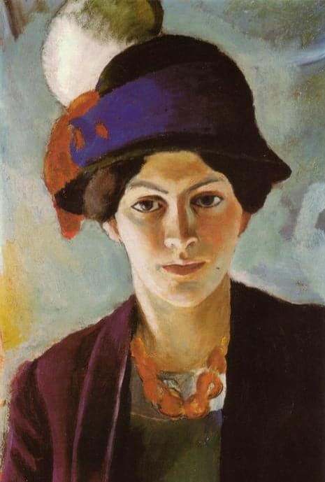 Portrait de la femme de l’artiste avec un chapeau – August Macke August Macke 70x105