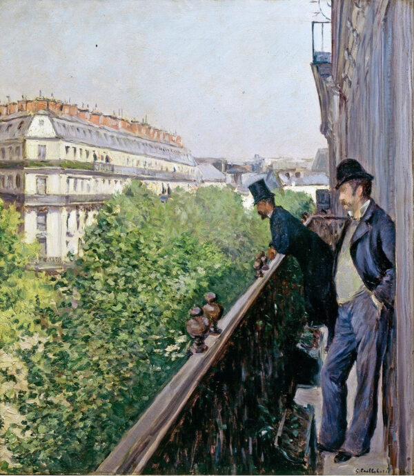 À Balcony, Boulevard Haussmann – Caillebotte Gustave Caillebotte 70x70