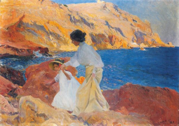 Clotilde et Elena sur les rochers, Javea – Sorolla Joaquín Sorolla 105x70