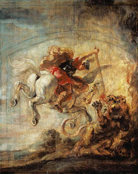 Bellérophon chevauchant Pégase et combattant le Chimaera – Peter Paul Rubens Peter Paul Rubens 70x85