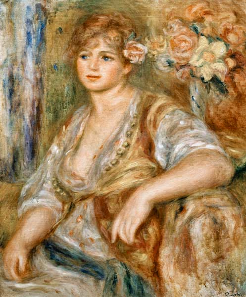 Femme blonde avec la rose dans les cheveux – Pierre-Auguste Renoir Pierre-Auguste Renoir 70x85