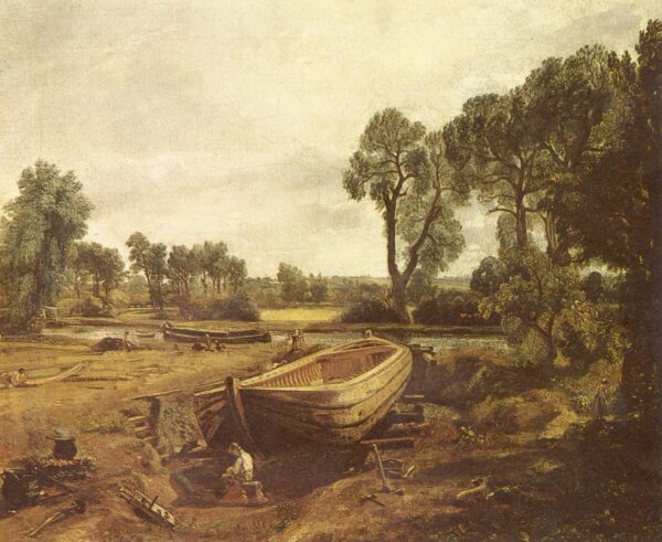 Construction de bateaux près du moulin de Flatford, 1815 – John Constable John Constable 85x75