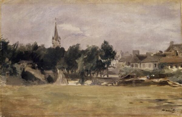 Paysage avec une église de village – Edouard Manet Édouard Manet