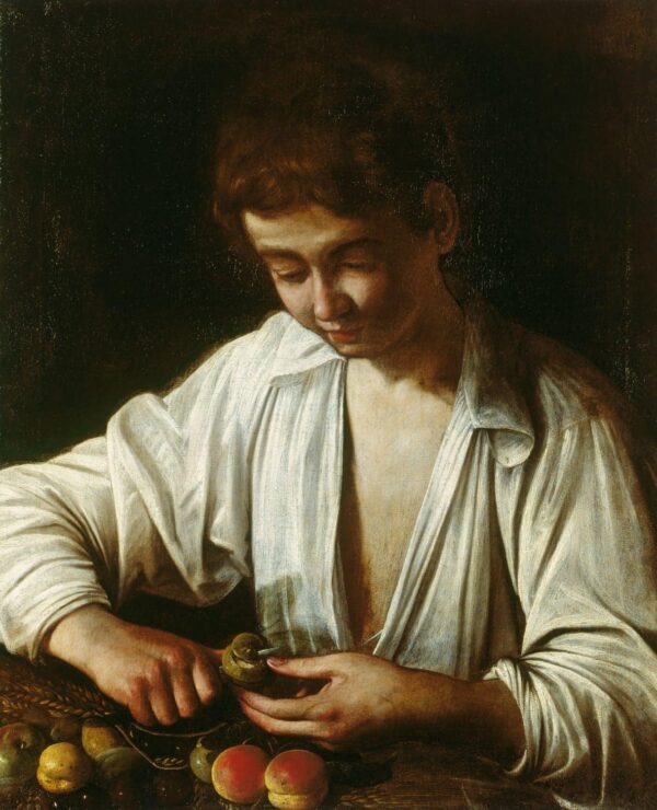 Garçon épluchant un fruit c.1593 – Caravage Le Caravage 70x85