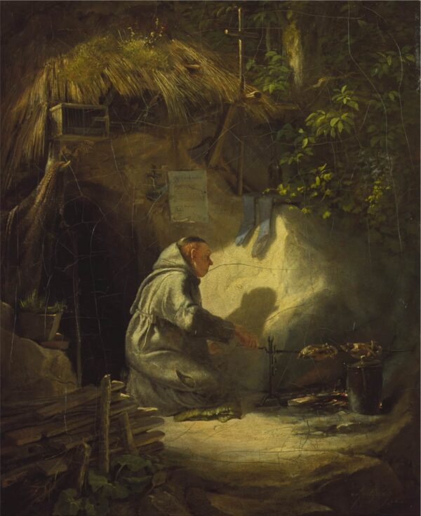 Ermite, rôtissant des poulets – Carl Spitzweg Carl Spitzweg 70x85