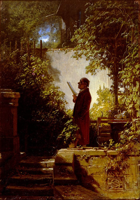 Le Lecteur de journal dans le jardin familial – Carl Spitzweg Carl Spitzweg 70x105