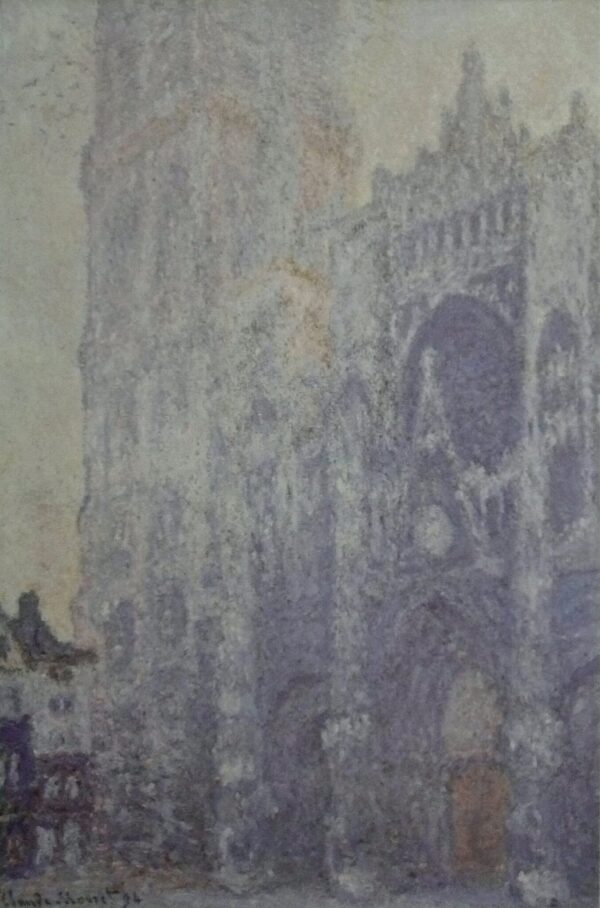 La Cathédrale de Rouen. Le portail et la tour Saint-Romain, effet du matin ; harmonie blanche (W1346) – Claude Monet Claude Monet 70x105