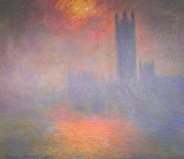 Londres, le Parlement. Trouée de soleil dans le brouillard (W 1610) – Claude Monet Claude Monet 85x75