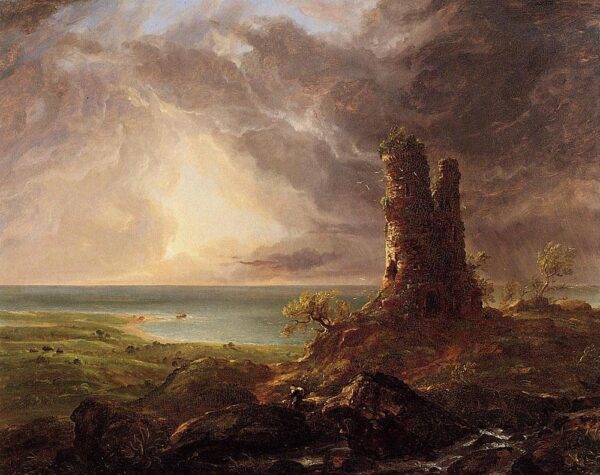 Paysage romantique avec tour en ruine – Thomas Cole Thomas Cole 85x75