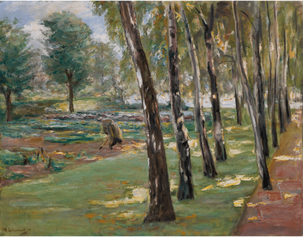 L’allée de bouleaux dans le jardin de Wannsee – vue sur le champ de choux – Max Liebermann Max Liebermann 85x75