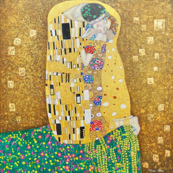 Le baiser (Gustav Klimt) – Reproduction en stock – 200 x 200 cm Gustav Klimt Galerie d'art