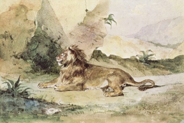 Un lion dans le désert – Eugène Delacroix Eugène Delacroix 105x70