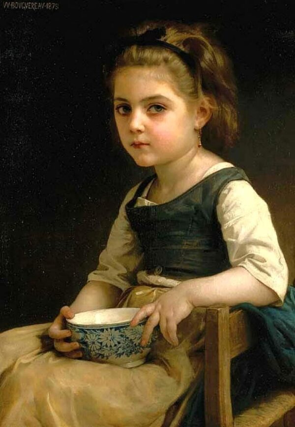 Petite fille avec un bol bleu – William Bouguereau William Bouguereau 70x105