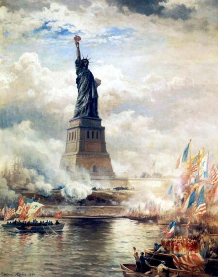 Dévoilement de la statue de la Liberté éclairant le monde, 1886 – Edward Moran Edward Moran