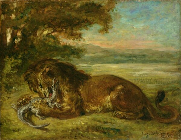 Le lion et l’alligator – Eugène Delacroix Eugène Delacroix 85x75