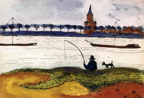 Paysage de fleuve avec des pêcheurs – August Macke August Macke 105x70