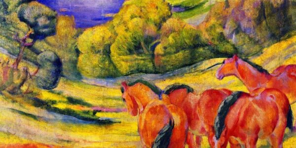 Grand Paysage I (Paysage avec chevaux rouges) – Franz Marc Franz Marc 140x70