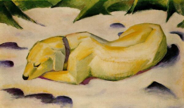 Chien couché dans la neige – Franz Marc Franz Marc Franz Marc