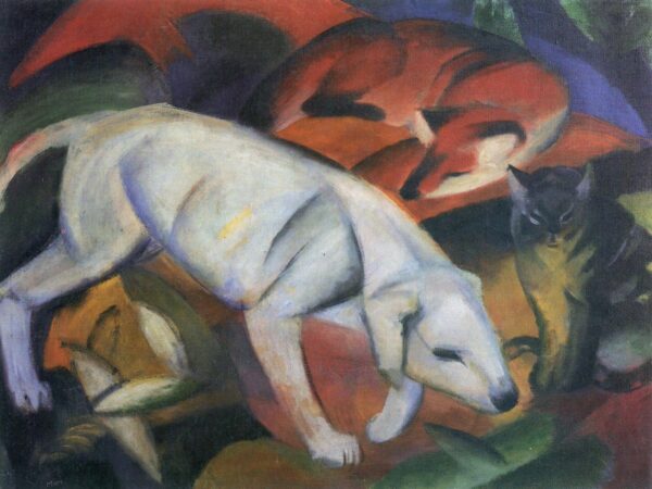 Trois animaux (chien, renard et chat) – Franz Marc Franz Marc 85x75