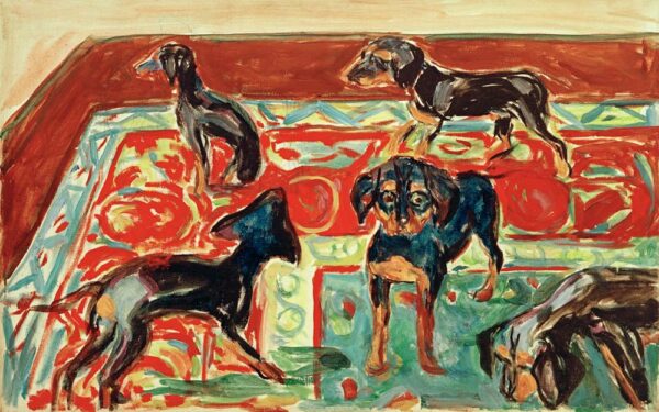 Cinq chiots sur le tapis – Edvard Munch Edvard Munch 105x70