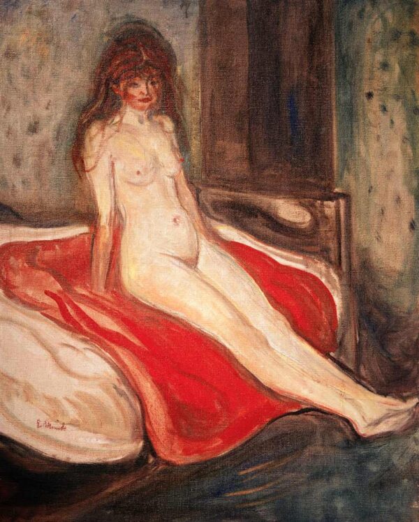 Fille sur un tissu rouge – Edvard Munch Edvard Munch 70x85